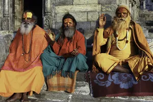 Am Tempel Pashupatinath in Kathmandu