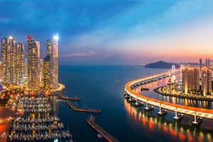Busan bei Sonnenuntergang