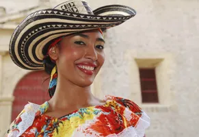 Frau in Cartagena, Kolumbien