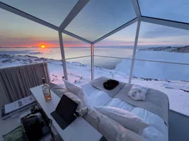 Wunderbare Aussicht von der Aurora Cabin