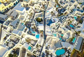 Santorini aus der Vogelperspektive 