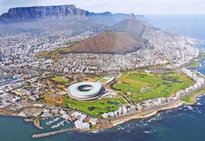 Blick aus der Vogelperspektive auf Kapstadt, Südafrika