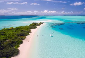 Malediven aus der Luftperspektive