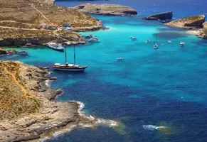 Die Blaue Lagune auf der Insel Comino