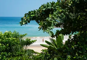 Blick auf den Sandstrand