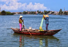 Fischer im Mekong-Delta