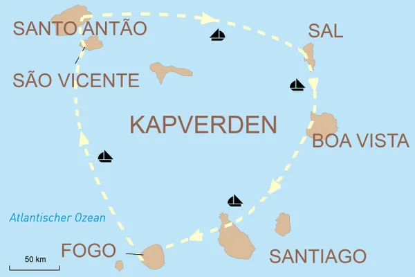 Reisekarte Zauberhafte Inselwelt der Kapverden