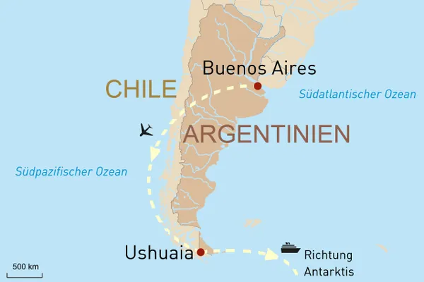 Karte Kreuzfahrt Antarktis - PONANT Yacht Cruises