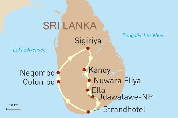Karte Sri Lanka in Style