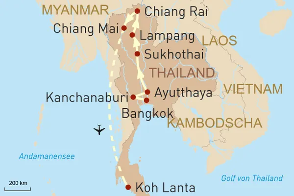 Reisekarte Thailands Klassiker