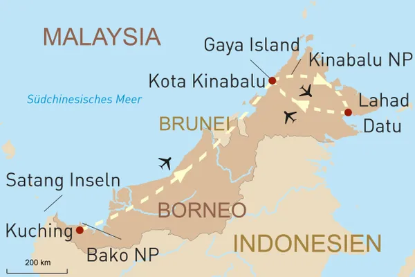 Naturerlebnis Borneo und baden auf Gaya Island