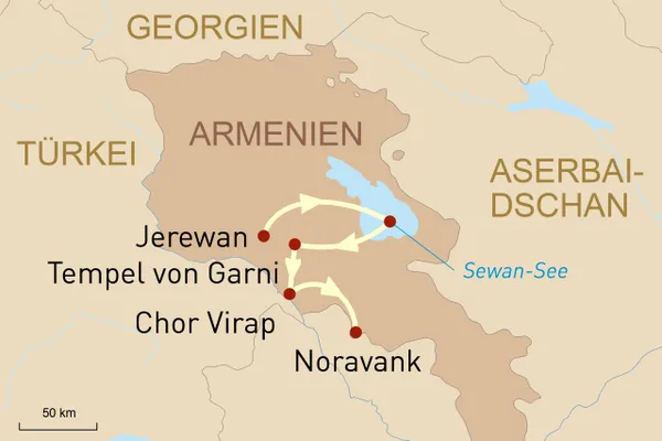 Drei perfekte Tage in Jerewan, Reiseroute