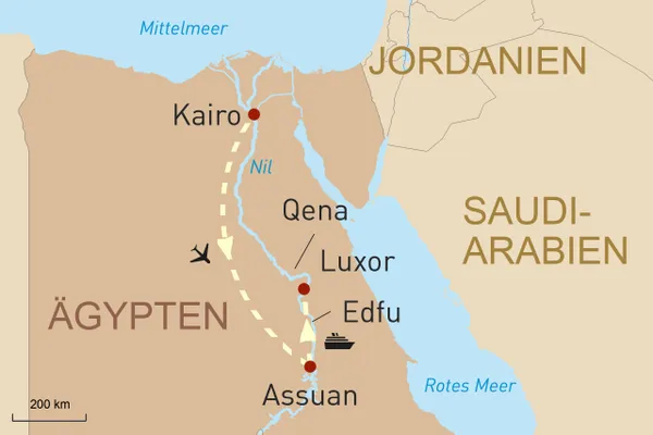 Karte: Ägypten exklusiv inkl. luxuriöser Kreuzfahrt auf der Oberoi