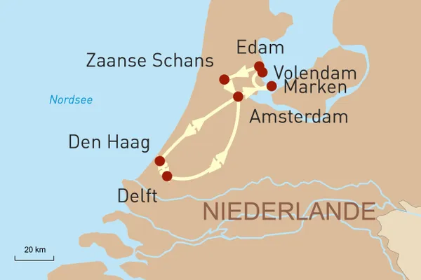 Karte Drei perfekte Tage in Amsterdam