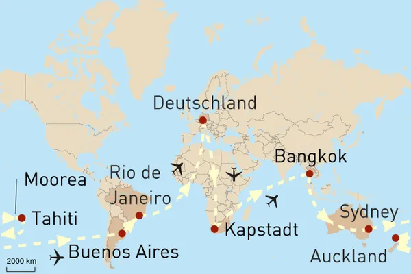 Auf der Südroute um die Welt