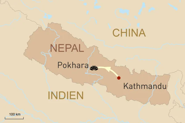 Authentisches Ayurveda in Nepal mit Blick auf den Himalaya