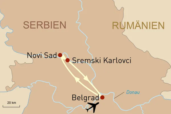 Belgrad mit dem Privatjet