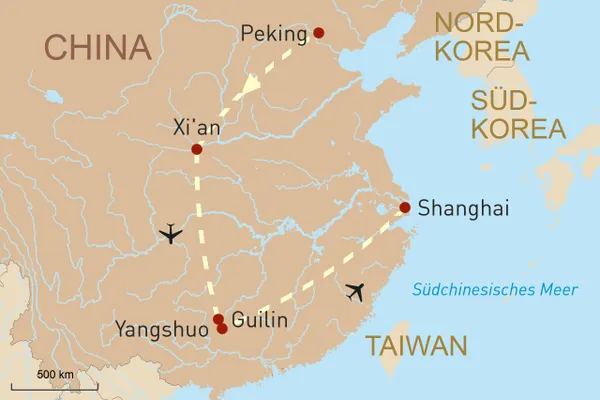 Karte China exklusiv erleben