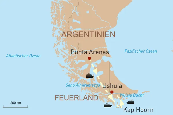 Expeditionskreuzfahrt in Patagonien mit Cruceros Australis