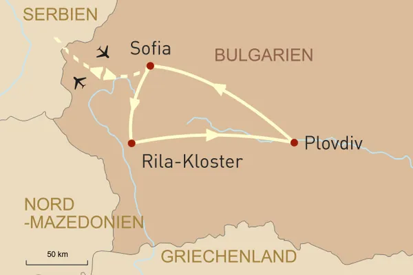 Drei perfekte Tage in Bulgarien - Landkarte