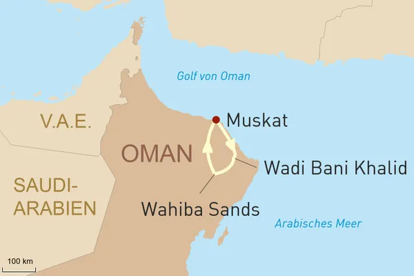 Entspannen in Oman - Traumstrand und Wüstenerlebnis
