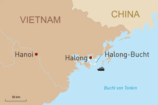 Erlebnis Halong-Bucht mit der Au Co