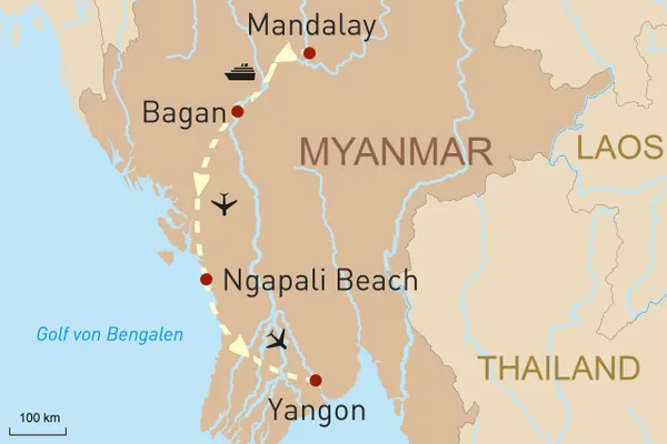 flusskreuzfahret auf dem Irrawaddy  Myanmar