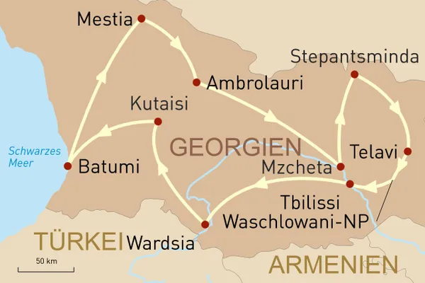 Karte Georgien intensiv