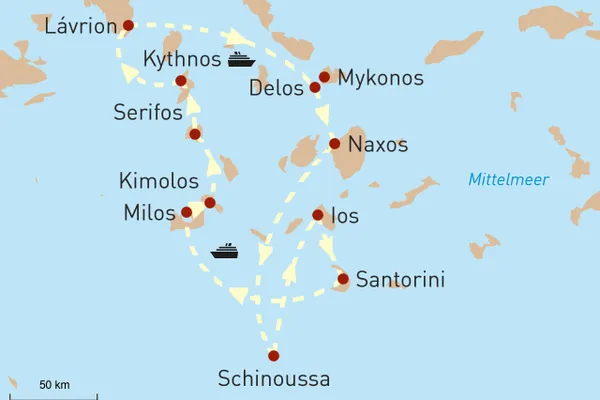Griechenland - Kykladen Karte