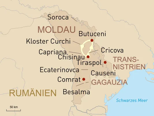 Übersichtskarte Moldau Höhepunkte