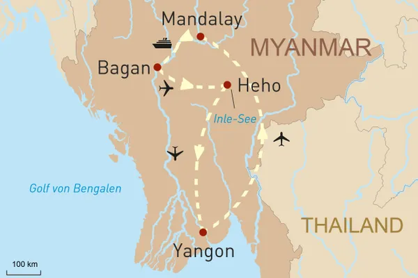 Höhepunkte Myanmars und Luxuskreuzfahrt auf dem Irrawaddy