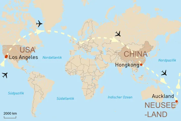 In 28 Tagen um die Welt - Hongkong, Neuseeland, Los Angeles