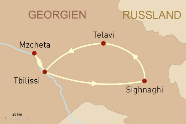 Kurzreise nach Georgien - Reiseroute