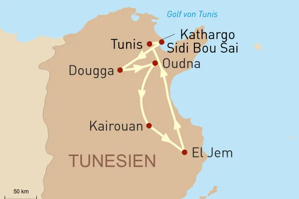Kurzreise Tunesien: Zwischen Antike, islamischer Kultur und Mittelmeerblick