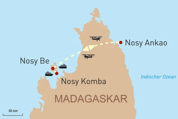 Madagaskar luxuriös - Reiseroute