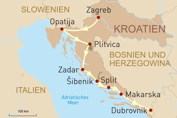 Mit dem Mietwagen durch Kroatien karte, Kroatien Reisen