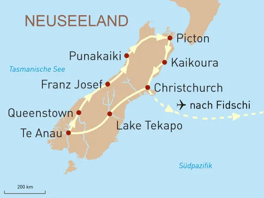 Neuseeland aktiv erleben und Erholung auf Fidschi