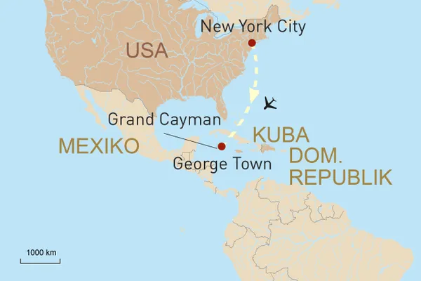 New York City und Grand Cayman