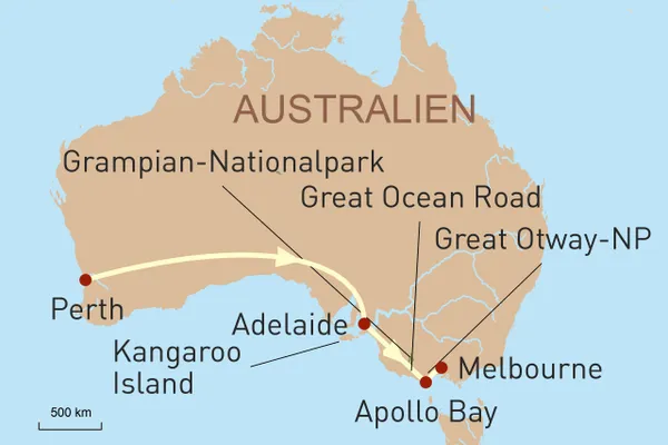 Per Zug und Mietwagen durch Australien