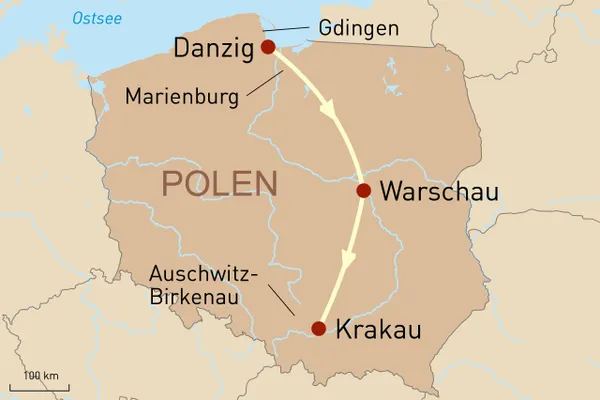 Karte: Polens Metropolen