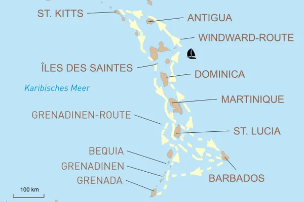 Segeln in der Karibik: Windward- oder Grenadinen-Inseln
