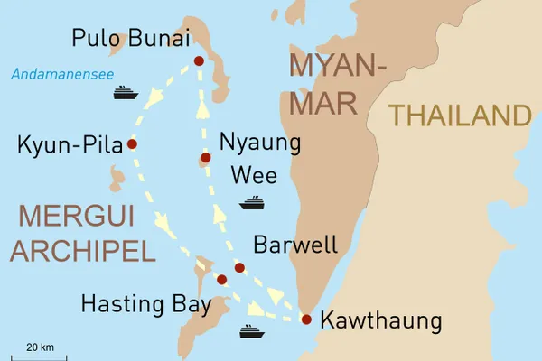 Segeltour im Mergui Archipel