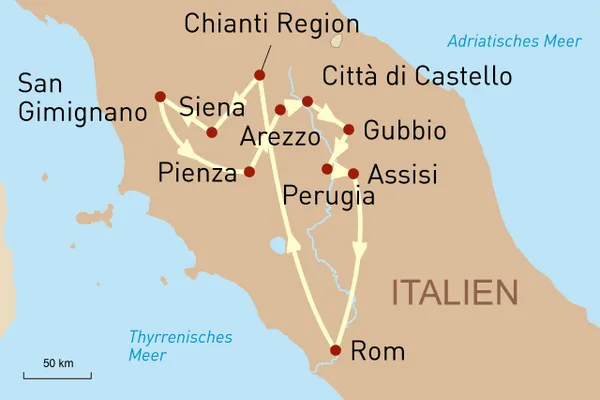 Selbstfahrerreise in die Toskana und nach Umbrien – die Schönheit Mittelitalien entdecken