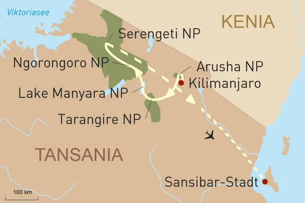 Reise in Tansanias beeindruckende Nationalparks & Trauminsel Sansibar