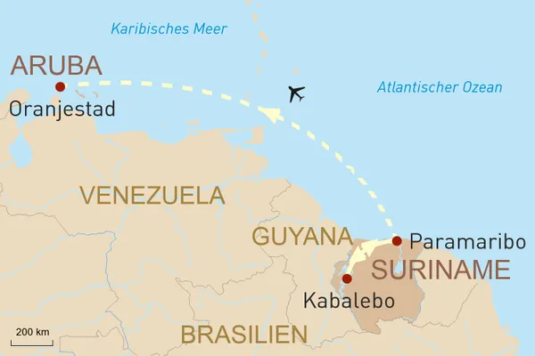 Tropisches Suriname und Karibikinsel Aruba