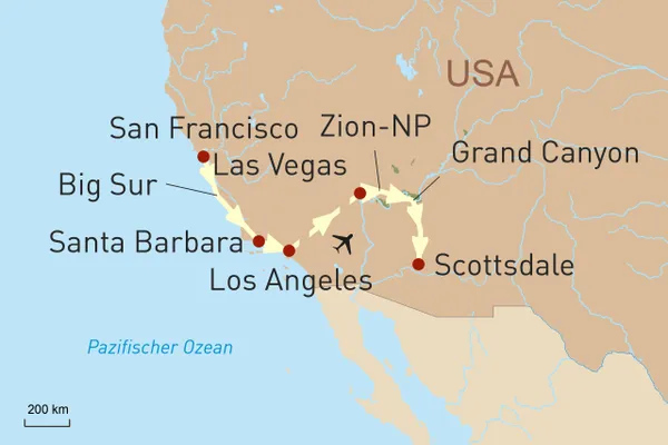 Exklusiv von L.A. zum Grand Canyon und nach Las Vegas