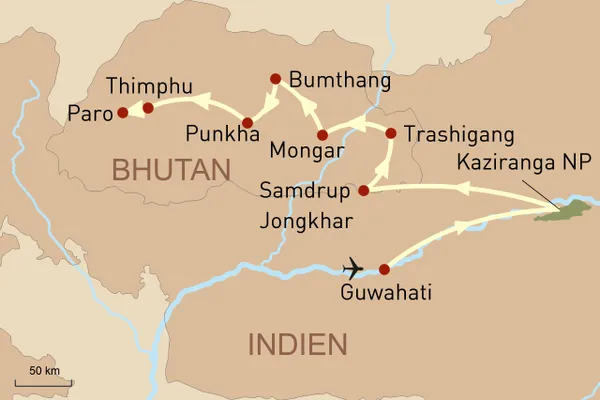 Wildes Assam und Mystisches Bhutan