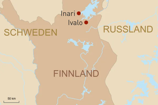 Wintermärchen in Finnland -Karte
