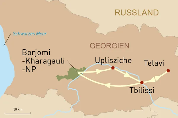 Winterreise Georgien Reiseroute