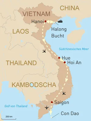 Vietnam luxuriös erleben - Karte